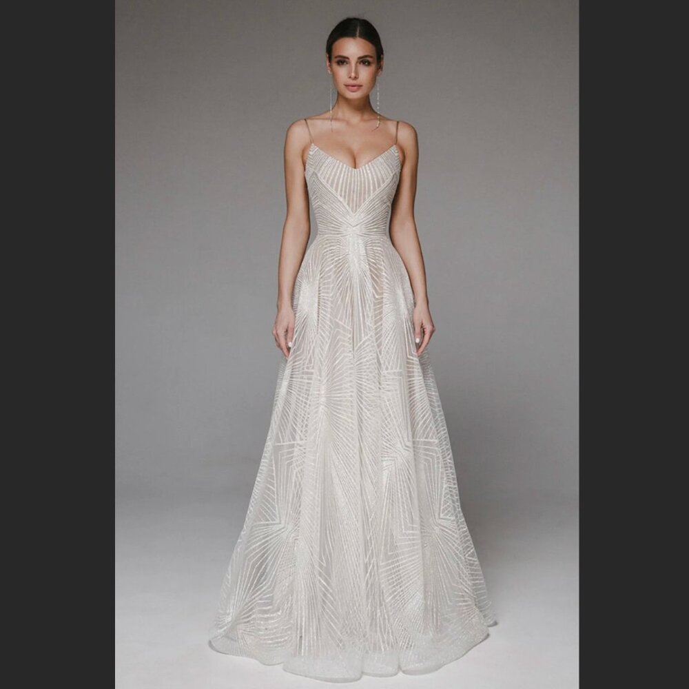 Lemalaya Vela Gold Pattern Maxi Dress